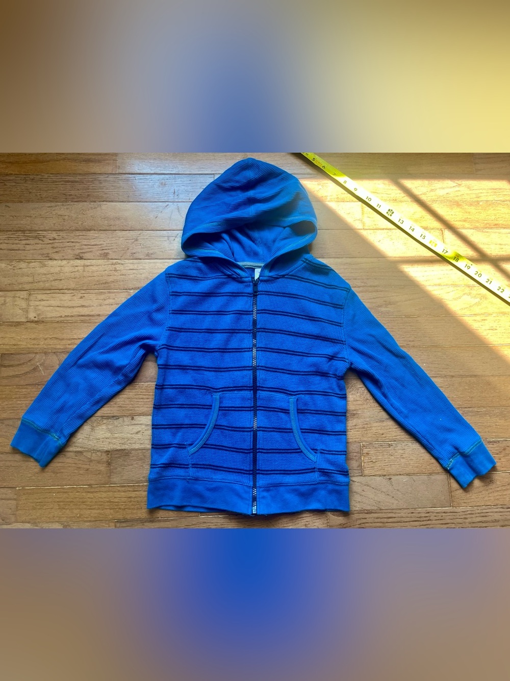 Kid’s Blue Striped Zip Top